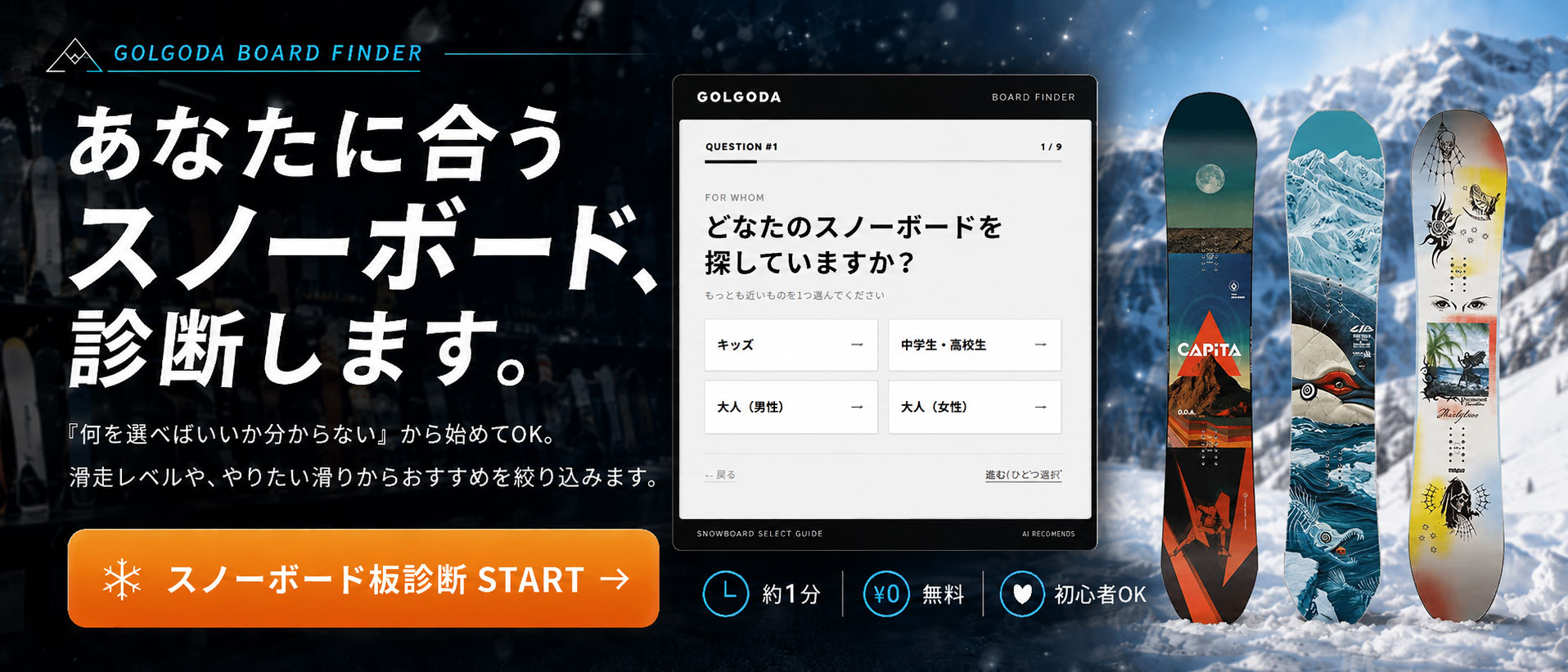 スノーボード専門店 GOLGODA（ゴルゴダ）｜あなたに合う板、診断します