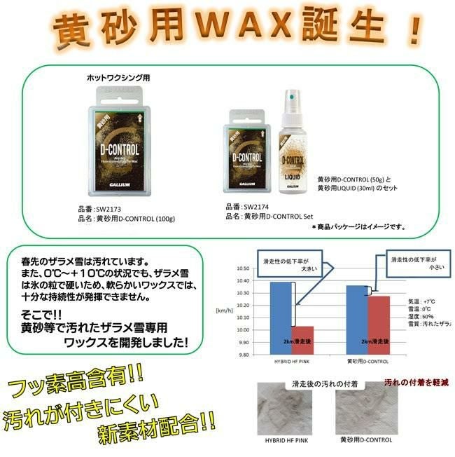 黄砂用 GALLIUM ガリウム D-CONTROL SET フッ素高含有 WAX50g リキッド