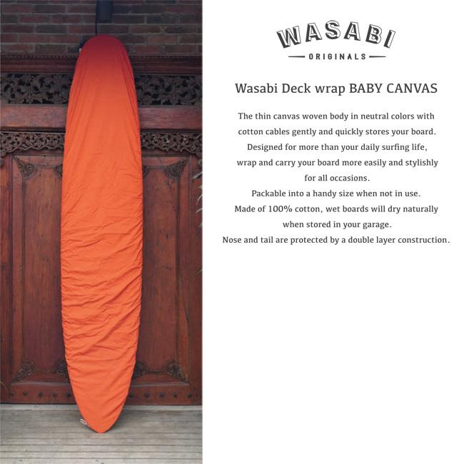 WASABI-Deck wrap ボードケース　マスタードM 6’5〜8’5 WASABI Baby Canvas Deck wrap M サーフボードカバー 6'5～8'5 幅63cm