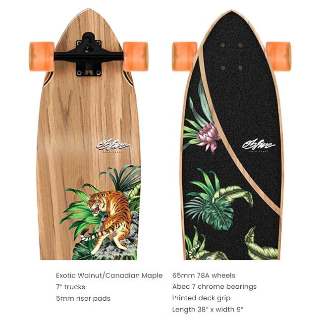 サーフスケート OBFIVE オービーファイブ PSYCHED TIGER LONGBOARD