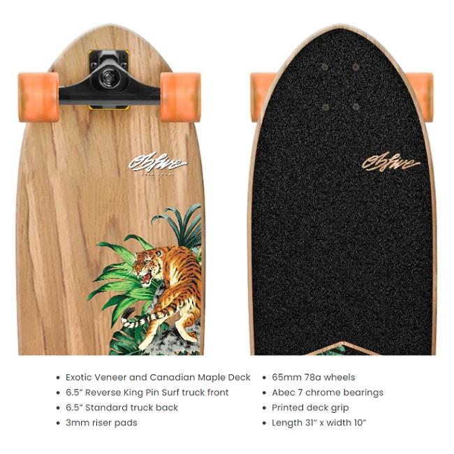 サーフスケート OBFIVE オービーファイブ PSYCHED TIGER SURF SKATE