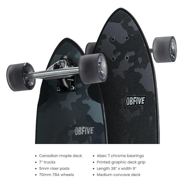 サーフスケート OBFIVE オービーファイブ BLACK OPS LONGBOARD 38inch