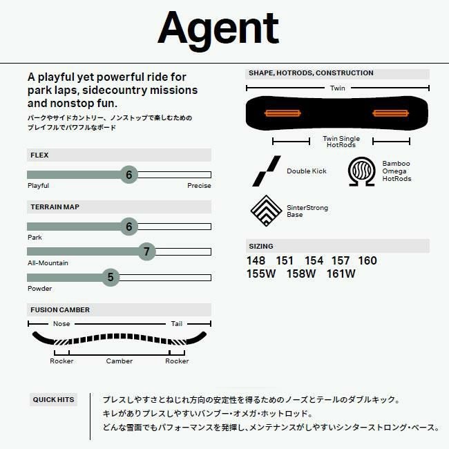 スノーボード ローム ROME SDS AGENT 24-25 エージェント パーク