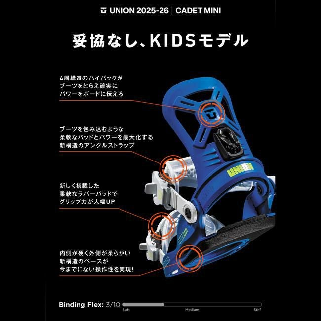 UNION ユニオン BINDING 子供用 CADET MINI 25-26 KIDS スノーボード