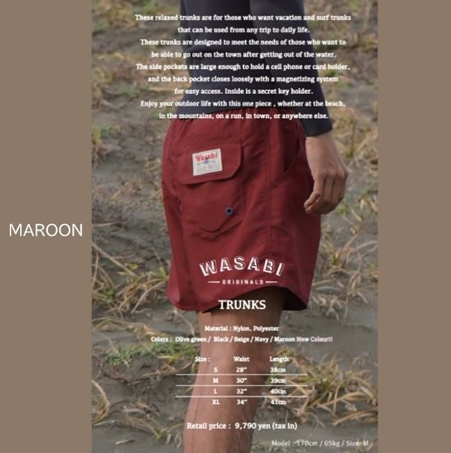 WASABI Original TRUNKS ボードショーツ サーフトランクス ボード