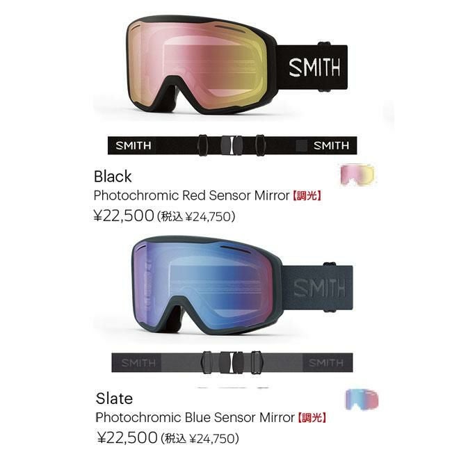 SMITH スミス ゴーグル BLAZER BLACK BLUE SENSOR MIRROR 25-26 正規品