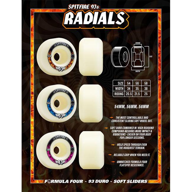 ウィール SPITFIRE FORMULA FOUR F4 93DURO 54mm SLIDERS RADIALS
