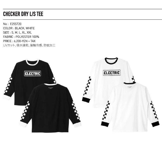 き*ー様 エレクトリック　ヴィレッジドア　コラボドライロンT ドライロングスリーブTシャツ ELECTRIC エレクトリック CHECKER DRY L