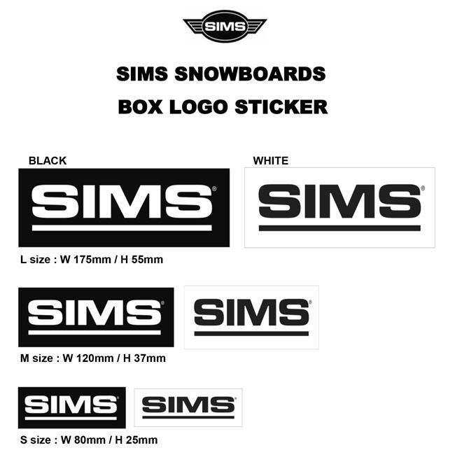 ステッカー SIMS BOX LOGO STICKER S シムス スノーボード | GOLGODA