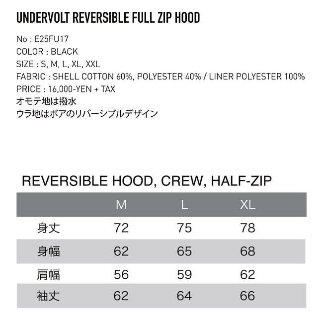 エレクトリック ELECTRIC アンダーボルト リバーシブル フルジップ
