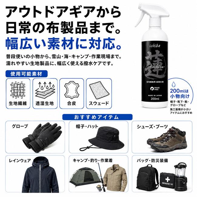 撥水スプレー UCHIKO 蓮 Hachisu PFASフリー 超撥水剤 200ml SMU-200