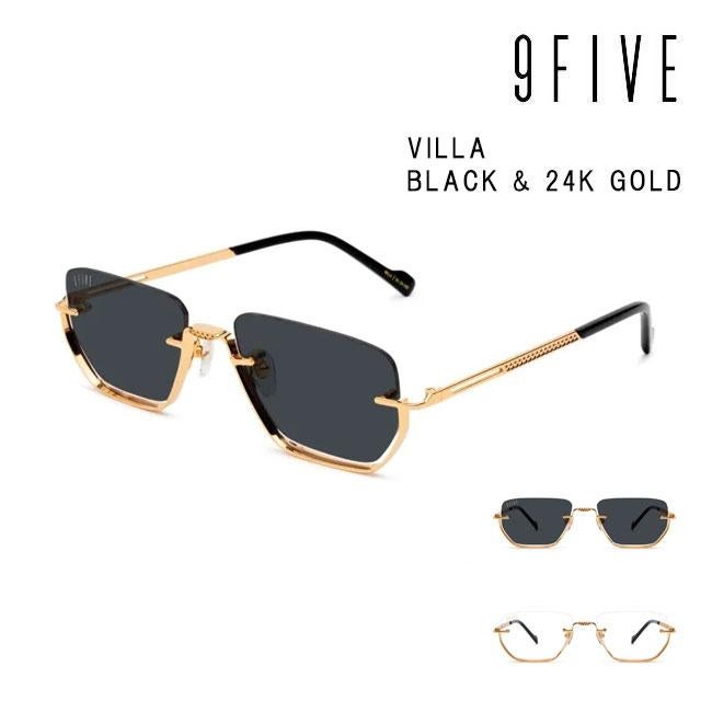 9five VILLA Black & 24k Gold クリアレンズメガネ 9FIVE サングラス VILLA Black & 24k Gold メンズ レディース ナイン
