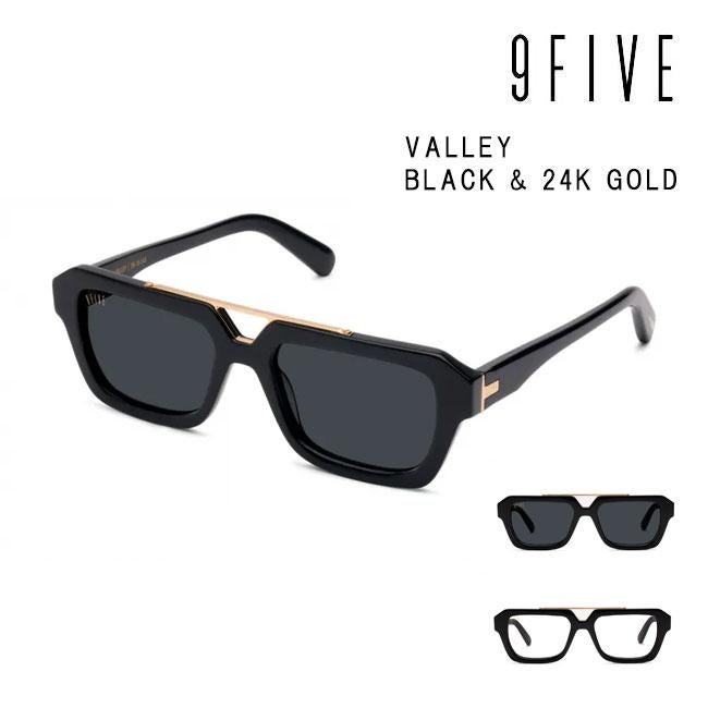 9FIVE サングラス VALLEY Black & 24k Gold メンズ レディース ナイン