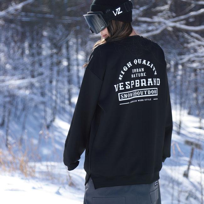 予約 VESP スノーボード ウェア クルーネック Back Print Stretch Crew